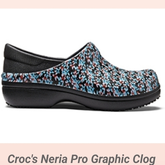 Croc Womens Neria Pro Triple Comfort Floral Rubber Clogs shoes sz 11 - Picture 1 of 11